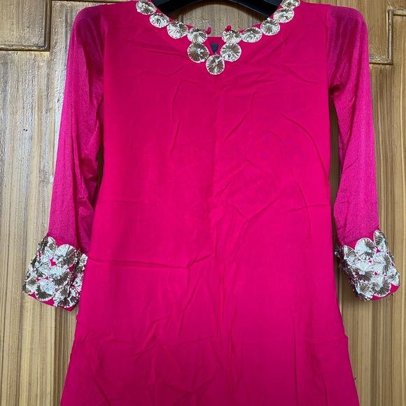 Nykaa Fashion Pink Ville Jaipur Sharara suit set with dupatta size small - Picture 6 of 11